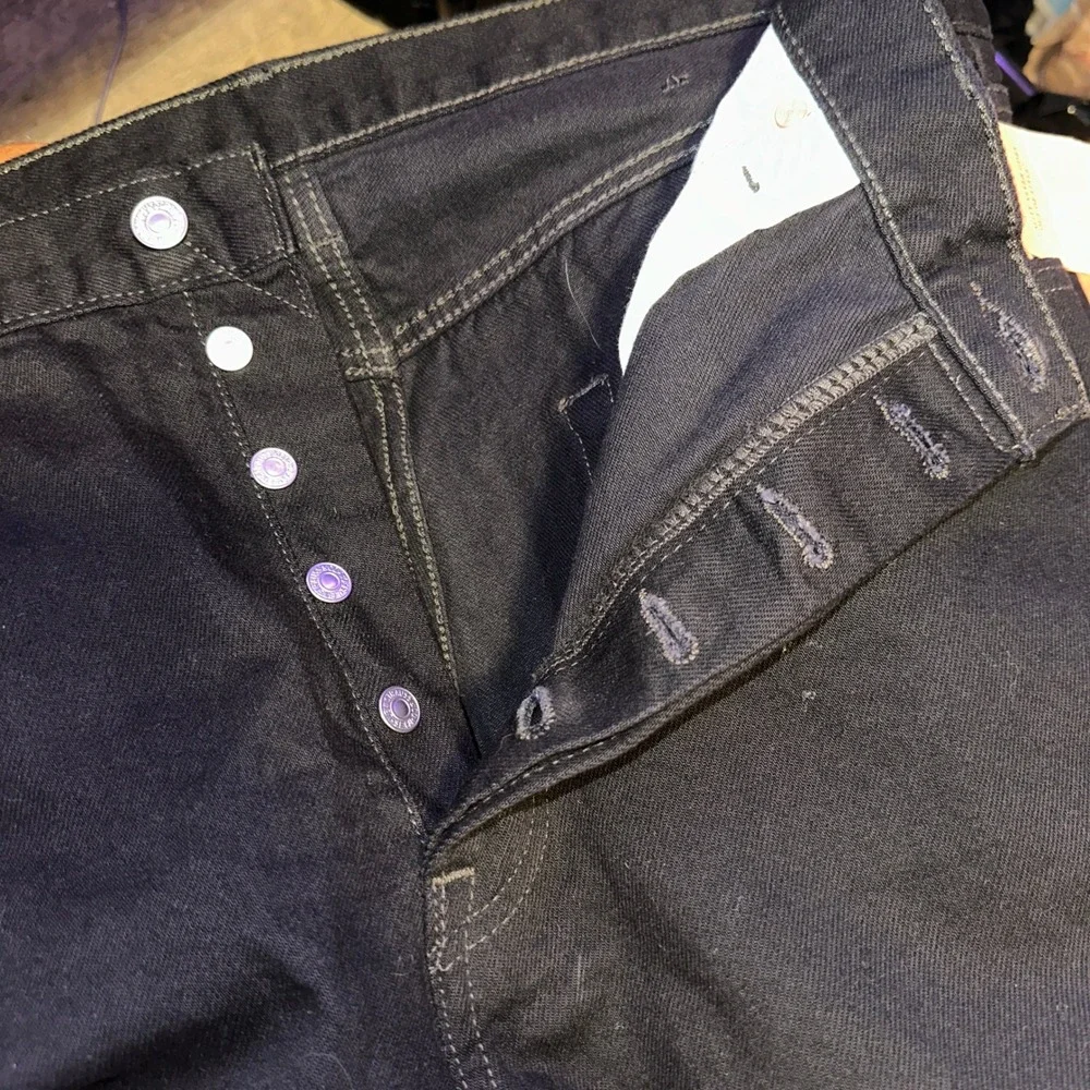 Levis 501 Original Mens Jeans Black Button Fly Denim NWT $59.50 Fits 38x27
